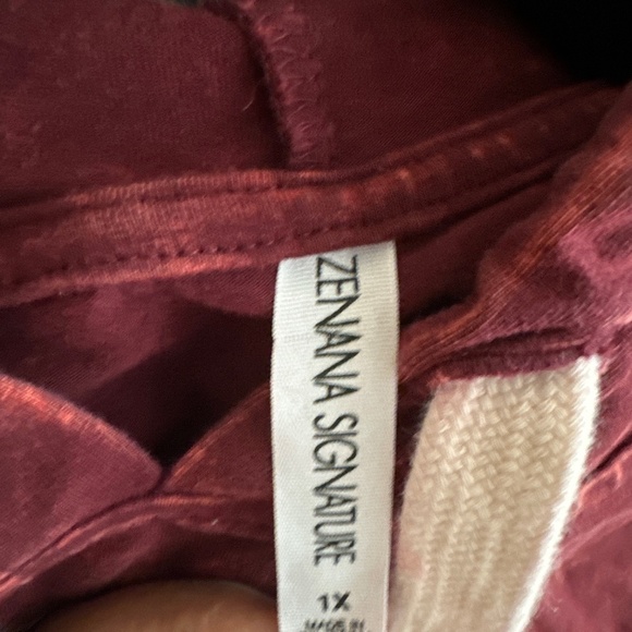 Zenana Mineral Wash Hoodie 1X Long sleeve - Picture 6 of 10